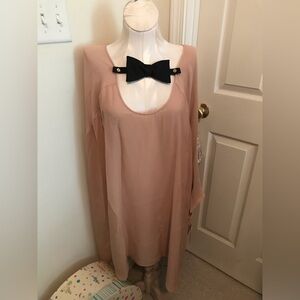 Valentino NWT tunic size 46/us 10 nude/black bow $3700